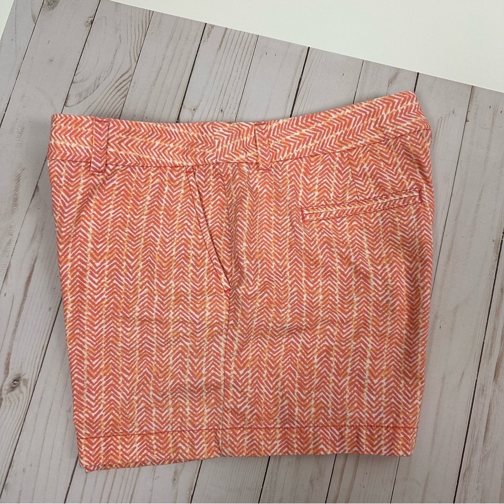 LOFT coral & orange herringbone chino shorts - size 10